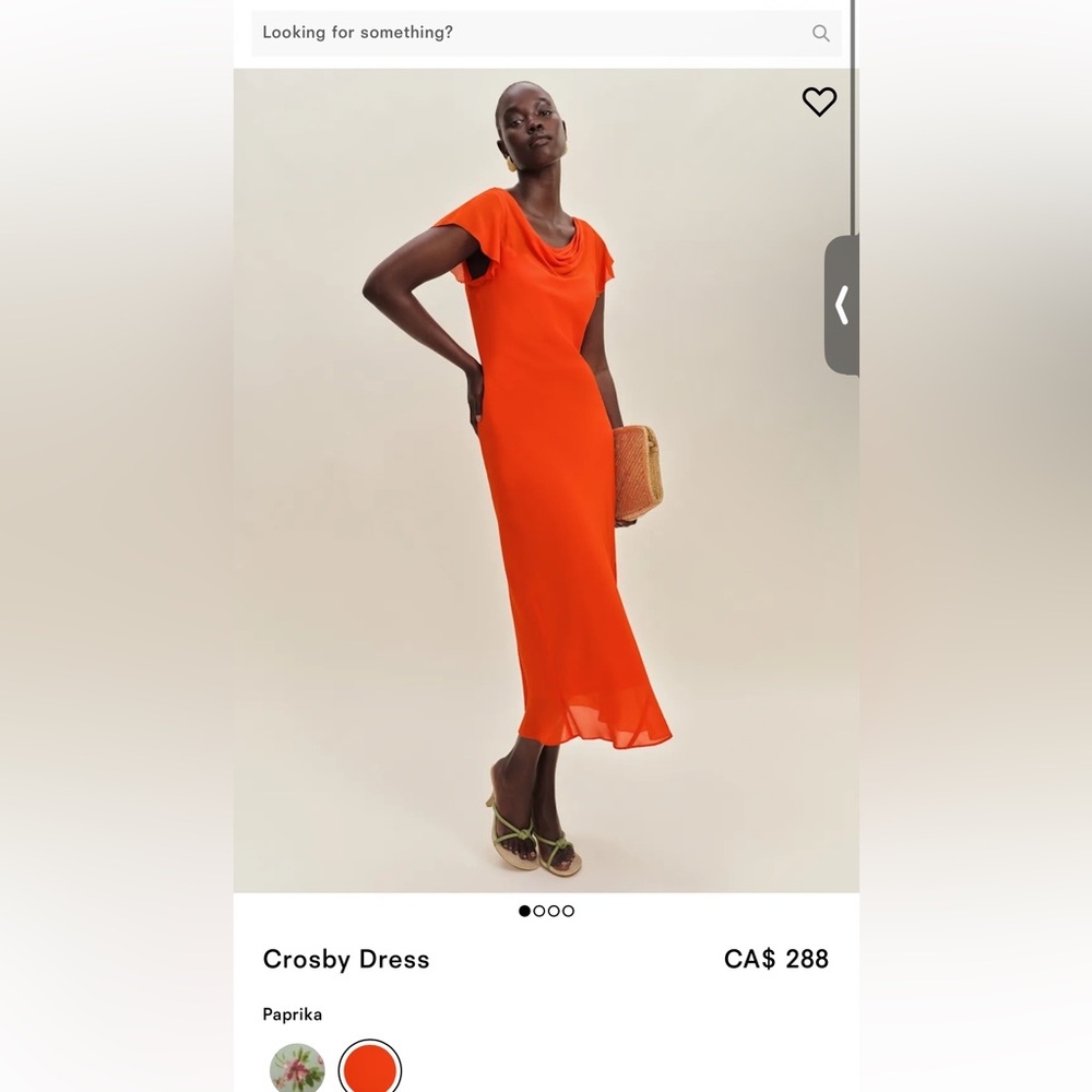 Reformation Orange Asymmetrical Sheath Dress with Flutter Sleeves